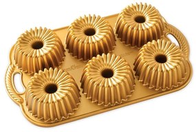 Nordic Ware mini bundt cakes Brilliance plech so 6 formami zlatý 5 šálok, 93377