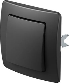 SE60 | Striedavý prepínač s krytom a rámikom Farba: Čierna lesklá