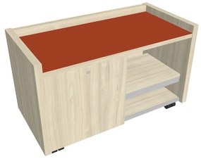 Mobilný kontajner Verno 100 x 50 cm so sklom, ľavý, agát / oranžová