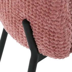 Jedálenská stolička bouclé, ružová CT-W1077 PINK2