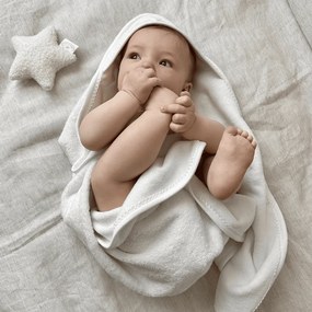 Novorodenecká osuška s kapucňou biela 80x80cm