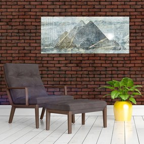 Obraz - Pyramídy v modrom filtri (120x50 cm)