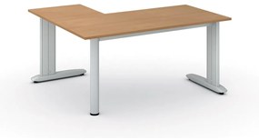 Rohový kancelársky písací stôl PRIMO FLEXIBLE 1600 x 1400 mm, buk