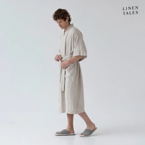 Béžový ľanový župan veľkosť S/M Summer - Linen Tales