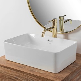 Rea Berta, keramické umývadlo na dosku 485x315x145 mm, biela lesklá, REA-U5098