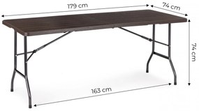 Skladací cateringový stôl Impro 180 cm hnedý