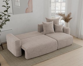 Rohová sedačka Denia (P) (svetlohnedá). Akcia -20%. Vlastná spoľahlivá doprava až k Vám domov. 1133110