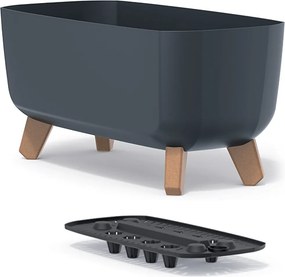 Plastový kvetináč na nožičkách DGCL400 39 cm - antracit