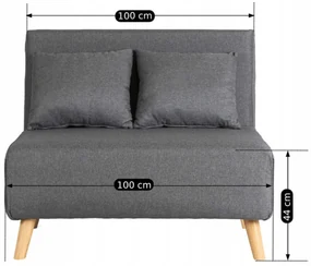JAKS Rozkladacie kreslo Marry 2 šedé tkanina