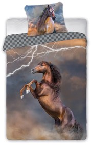 Bavlnená posteľná bielizeň Horses 003 Blesk 160x200 cm
