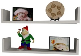 SADA 2x Nástenná polica IRIS 14,5x63 cm biela