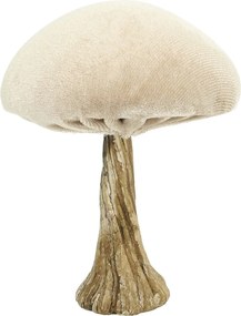 Dekorácia Velvet Mushroom 10 cm beige