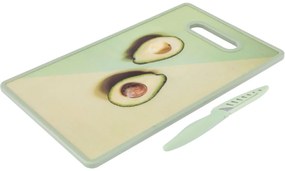 Altom Dekoratívna kuchynská doštička Avokádo s nožom 23 x 37 x 2,5 см