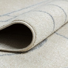 Dywany Łuszczów, Kusový koberec Fusion 0806 cream/l. grey, 200x290, biela, kancelária
