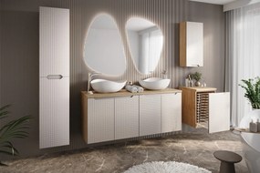 Závěsná koupelnová skříňka Luxor Beige 83-35-1D béžová/dub olejovaný
