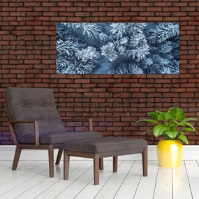 Obraz - Zasnežený les (120x50 cm)