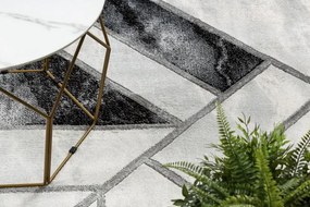 Koberec EMERALD exkluzívny 81953 glamour, styl marmur, geometrický čierny / strieborný