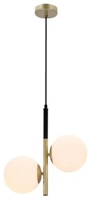 Luster na lanku DUO 2xE14/40W/230V zlatá/čierna