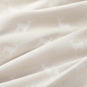 Goldea vianočný oválny obrus natura – jeleňe na režnej 140 x 240 cm