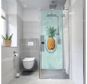 Samolepiaca fólia na stenu kúpeľne mySPOTTI fresh Happy Pineapple 100x210 cm