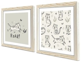 Detské obrázky v súprave 2 ks 33x33 cm Roar – Wallity
