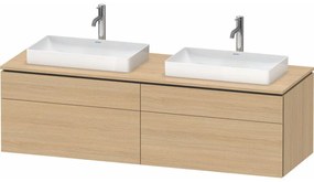 DURAVIT L-Cube závesná skrinka pod dve umývadlá na dosku, 4 zásuvky, 1620 x 550 x 482 mm, dub prírodný, LC4873B30300000