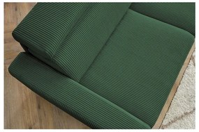 Tmavozelená menčestrová rozkladacia rohová pohovka (variabilná) Monaco – Bobochic Paris