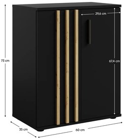 Skrinka TOLIS 2D, čierna