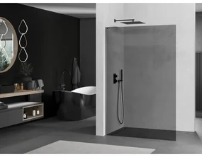 Mexen Kioto L, sprchová zástena Walk-In 70 x 200 cm, 8mm šedé sklo, grafitový profil, 800-070-103-95-40