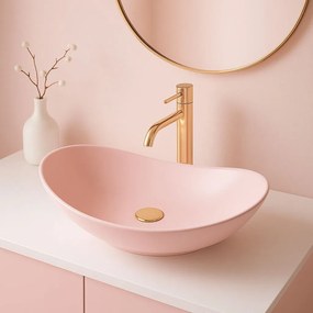 Keramické umývadlo na dosku REA ROYAL Powder Pink mat
