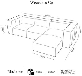 Koňakovohnedá kožená rohová pohovka (pravý roh) Madame - Windsor &amp; Co Sofas