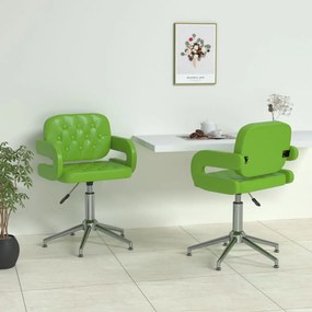 Otočné jedálenské stoličky 2 ks zelené umelá koža 335666