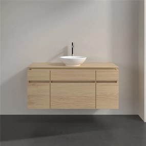 VILLEROY &amp; BOCH Legato závesná skrinka pod umývadlo na dosku (umývadlo v strede), 5 zásuviek, 1200 x 500 x 550 mm, Nordic Oak, B57800VJ