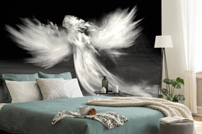 Samolepiaca tapeta čiernobiela podoba anjela v oblakoch - 450x300