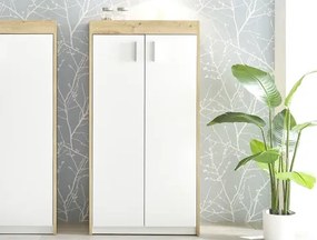 Skrinka s policami Paris, 64 cm, dub artisan/biela%