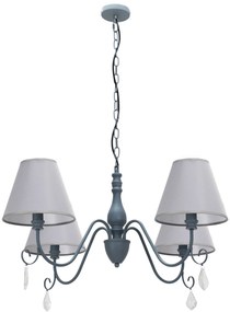 Toolight Toolight, závesná Vintage lampa 4xE14 APP991-4CP, šedá-strieborná, OSW-05555
