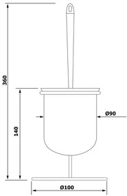 Aqualine, SIMPLE LINE WC štětka, chrom, GA1304