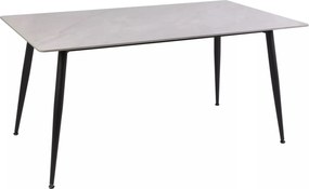 Jedálenský stôl Rion 130 cm keramika sivý mramor/čierny