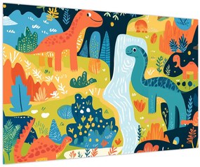 Obraz - Veselí dinosaury (90x60 cm)