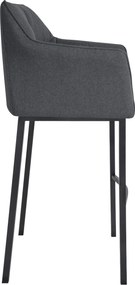 Barová stolička Damaso B - filc, čierny 4-nohý rám - Sivá