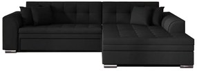 Rohová rozkladacia sedačka PALERMO, 294x80x196 cm, sawana 14 black, pravá