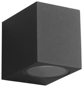 Exteriérové nástenné svietidlo Boka, 1x čierne hliníkové tienidlo, (9,2 cm)
