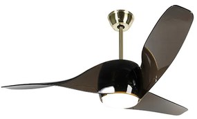 Mosadzný stropný ventilátor s diaľkovým ovládaním vrátane LED - Sirocco 50
