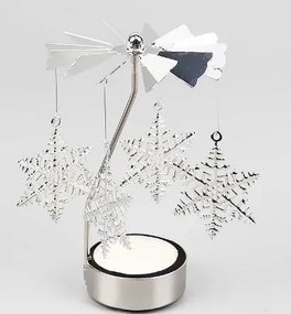 DECOLED Andělské zvonění, 8 x 13 cm, vločky, stříbrné