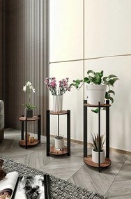 Stojan na kvety Flower Desk Round - Walnut