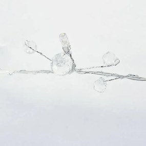 DECOLED LED světelný řetěz na baterie, krystalky, ledově bílá, 10 diod, 1,3 m