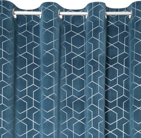 ZATEMŇOVACÍ ZÁVES NA KRÚŽKOCH MANDI 135X250 CM MODRÁ