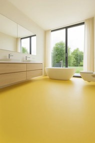 Lentex, PVC podlaha - lino Flexar PUR 603-07 žltá, na mieru, šíře 2m,4m, žltá, bez podkladu, kancelária