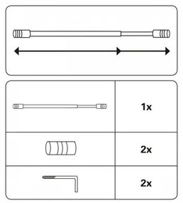 Vitrážna tyčka 10 mm Valec ušľachtilá oceľ, 80 - 110 cm