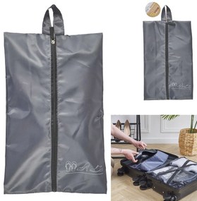 Cestovný vak na topánky na zips, organizér na topánky do kufra, sivý ZIP